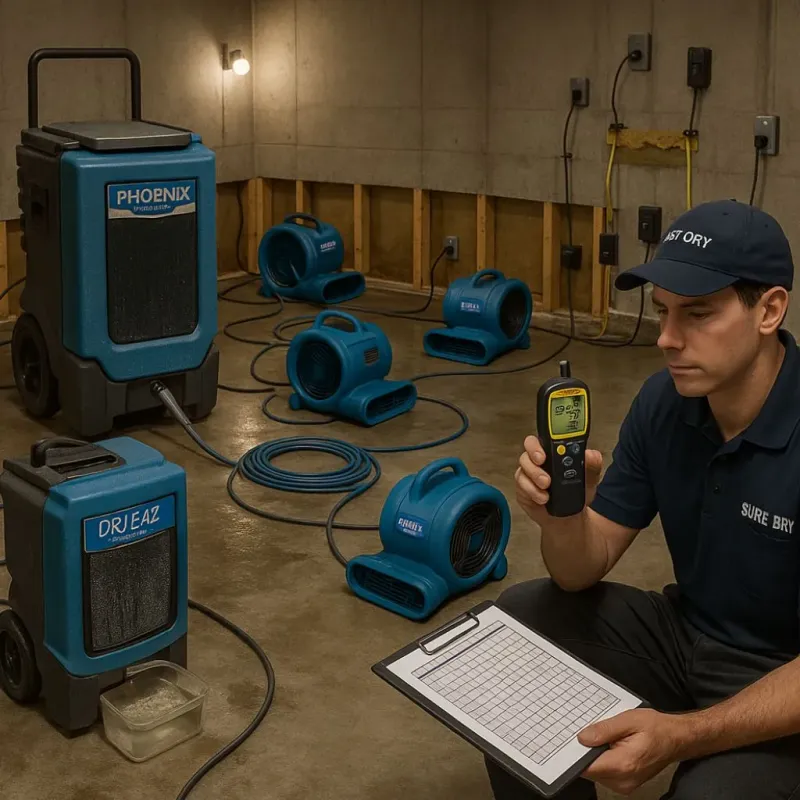 Structural Drying and Dehumidification process in Dodge City, KS